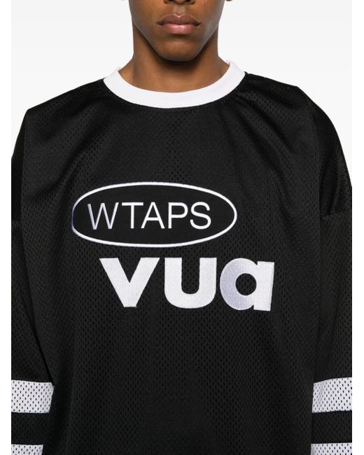 (w)taps Black Netminder Logo T-Shirt for men