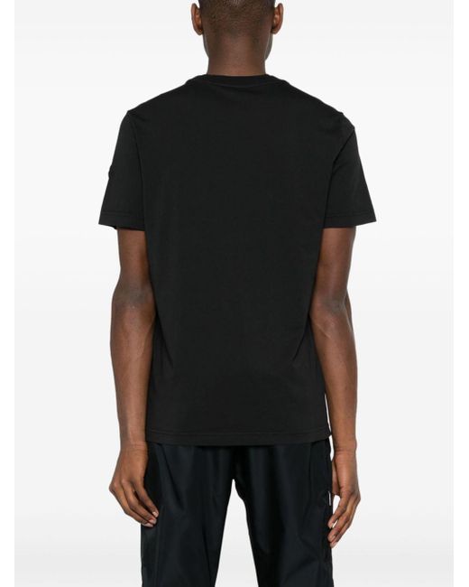 Moncler T-Shirt mit gummiertem Logo in Black für Herren