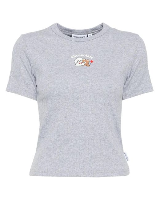 Chocoolate Blue Logo-Embroidered T-Shirt