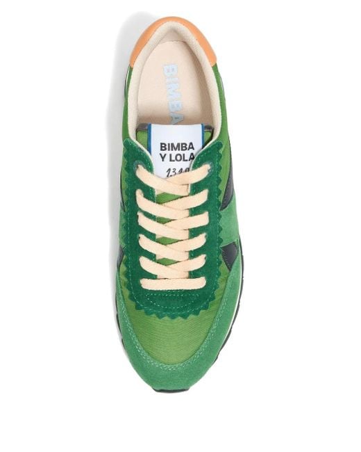 Bimba Y Lola Green Logo-Print Sneakers