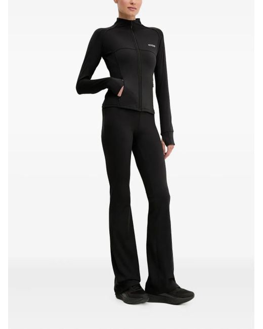 Guess Black Logo-Embellished Flared Jumpsuit