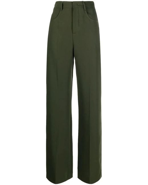 Blanca Vita Green Straight-Leg Cut Trousers