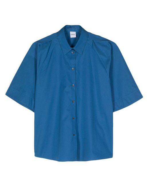 Cotton poplin shirt Aspesi de color Blue