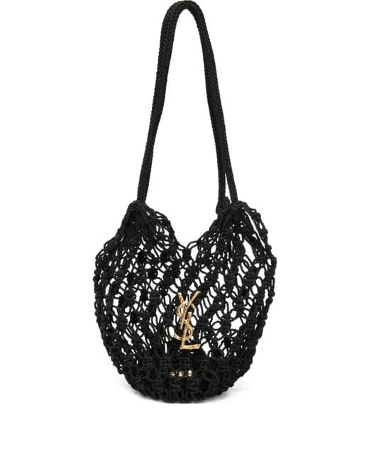 Saint Laurent Black Knotted Tote Bag