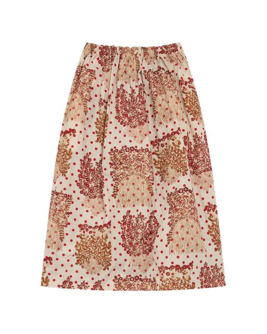 Comme des Garçons Natural Printed Midi Skirt