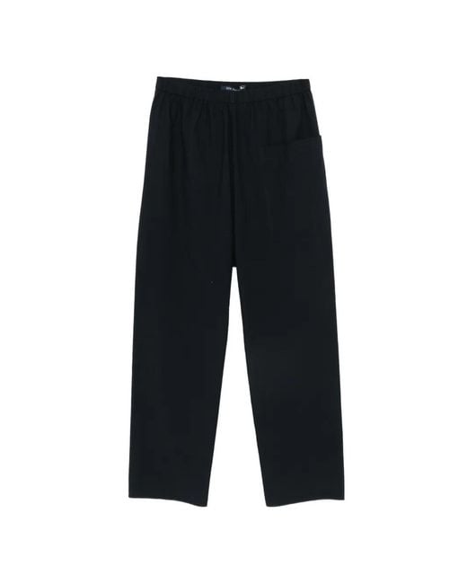 Sofie D'Hoore Black Paz Elasticated-Waistband Straight-Leg Trousers