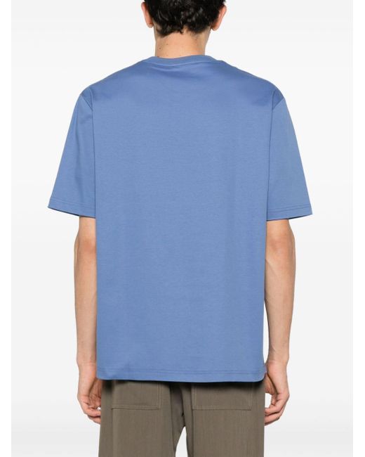 Camiseta con logo bordado Lanvin de hombre de color Blue