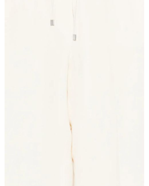 Antonelli White Drawstring Straight Trousers