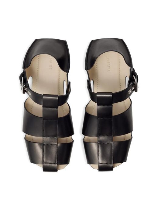 Lemaire Black Fisherman Slip-On Sandals