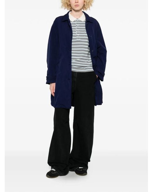 Aspesi Blue Manteau Mi-Long Droit
