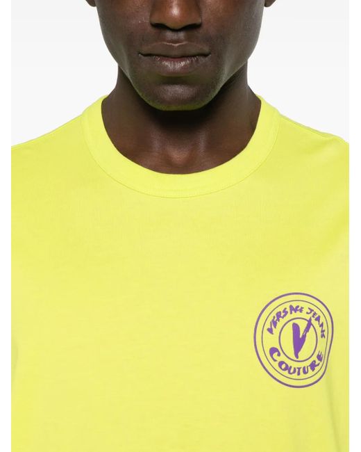 Camiseta con emblema V Versace Jeans Couture de hombre de color Yellow