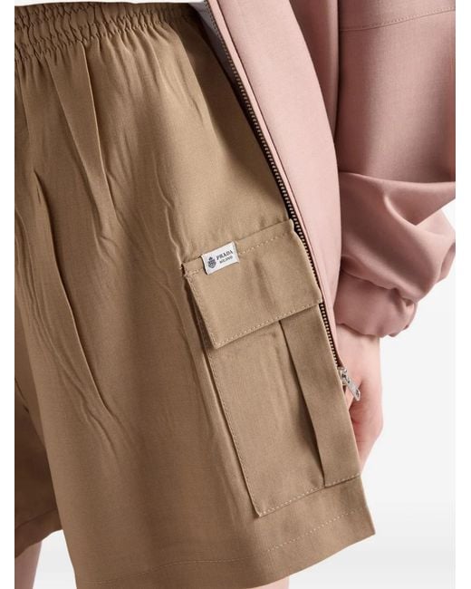Prada Natural Light Mohair Shorts