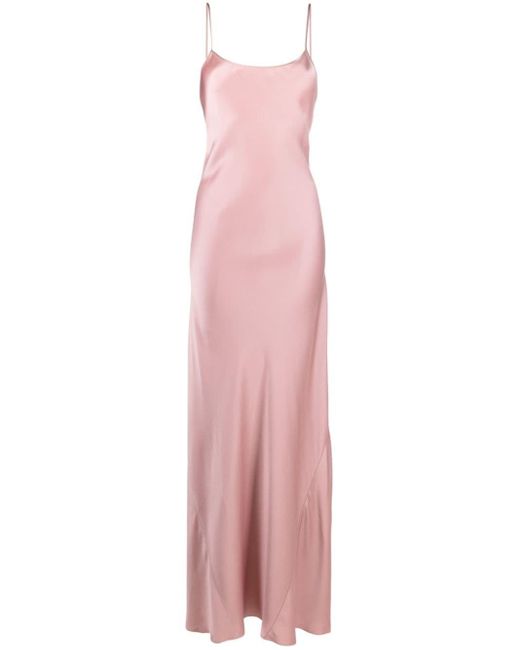 Victoria Beckham Pink Cami Open-back Satin Gown