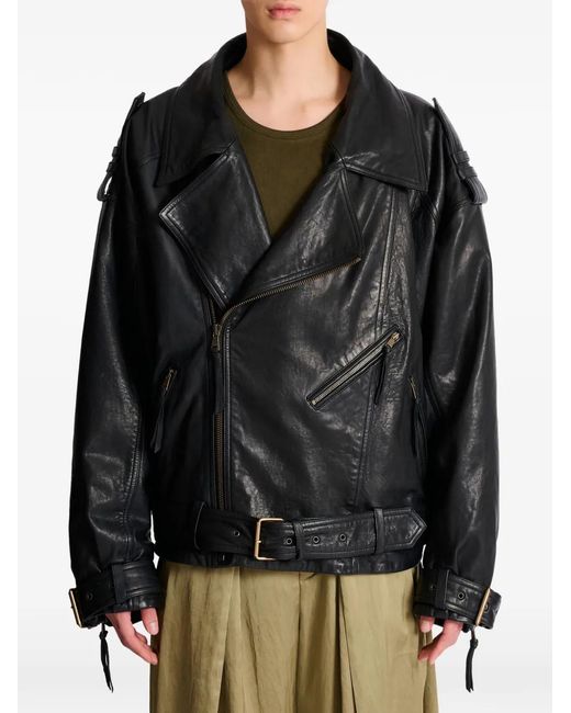 Balmain メンズ ブラック レザージャケット 【公式通販】