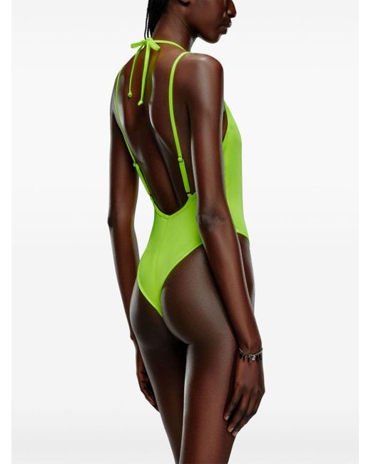 DIESEL Green Mindy Open-back Swimsuit
