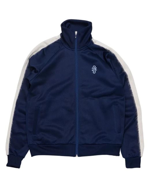 Stockholm Surfboard Club Blue Logo-Embroidered Track Jacket for men