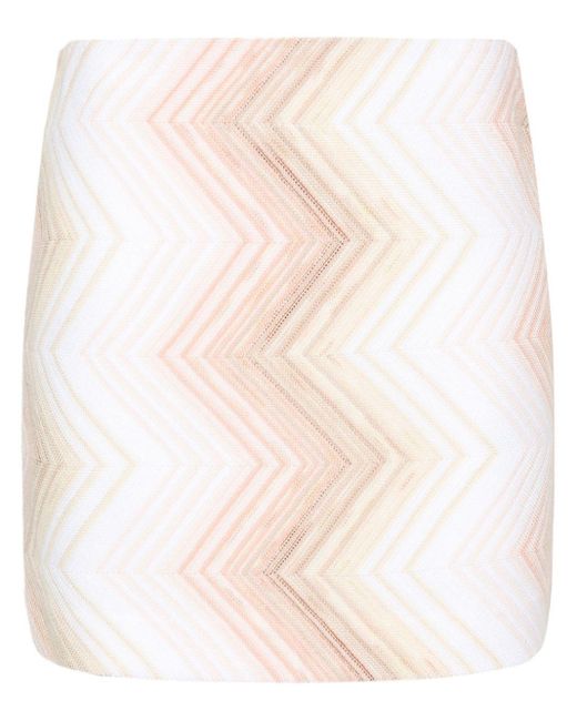 Minifalda de punto en zigzag Missoni de color Pink