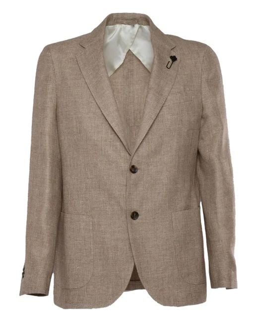Lardini Brown Three-Button Patch-Pocket Blazer for men