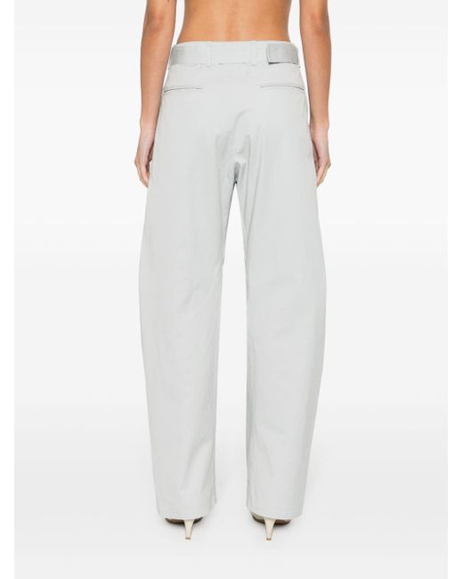Lemaire Gray Belted Cotton Palazzo Pants