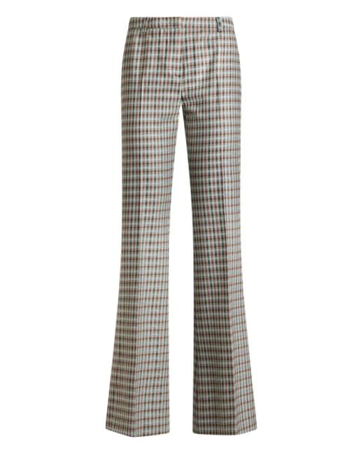 Etro チェック フレアパンツ Gray