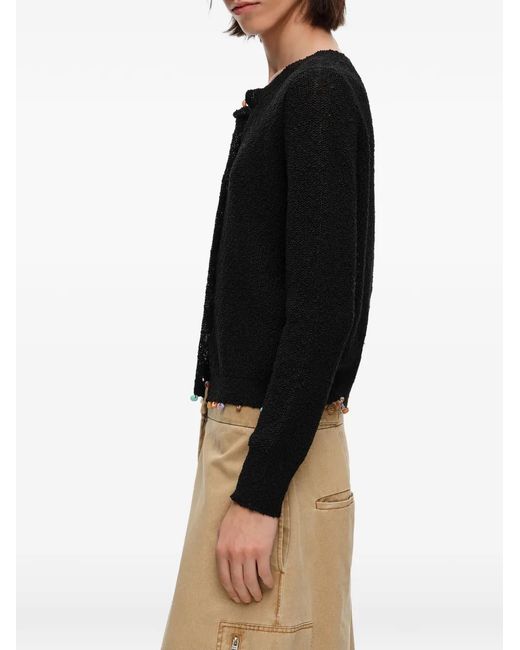 Bimba Y Lola Black Straight Cardigan With Stones