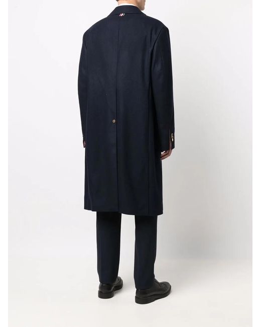 Thom Browne Blue Single-Breasted Coat for men