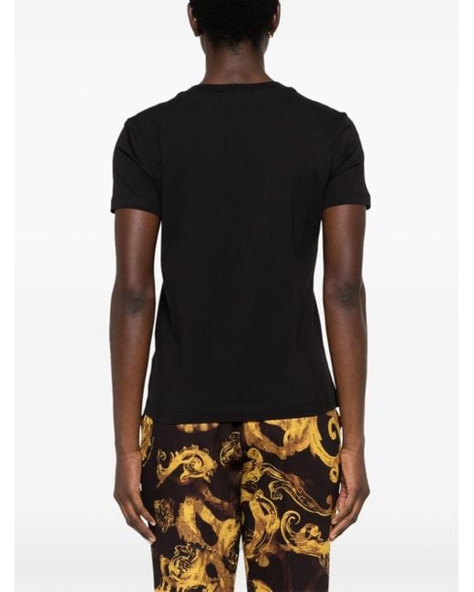 Versace Katoenen T-shirt Met Logoprint in het Black