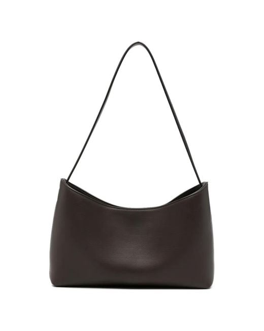 The Row Black Alma Leather Shoulder Bag