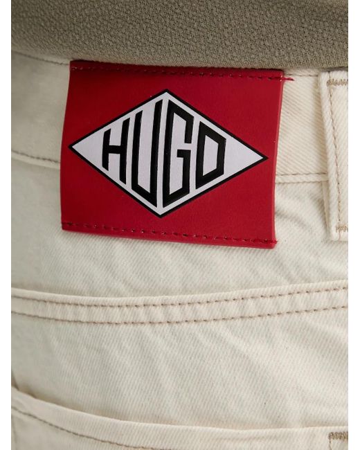HUGO Denim Shorts Met Logopatch in het White voor heren