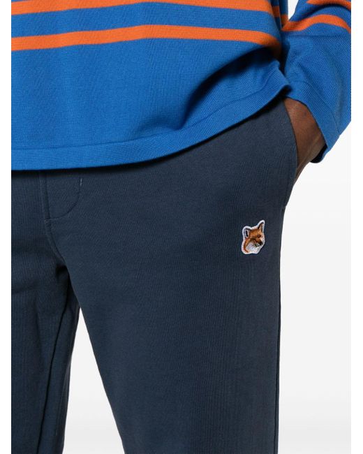 Pantaloni sportivi con applicazione logo di Maison Kitsuné in Blue da Uomo