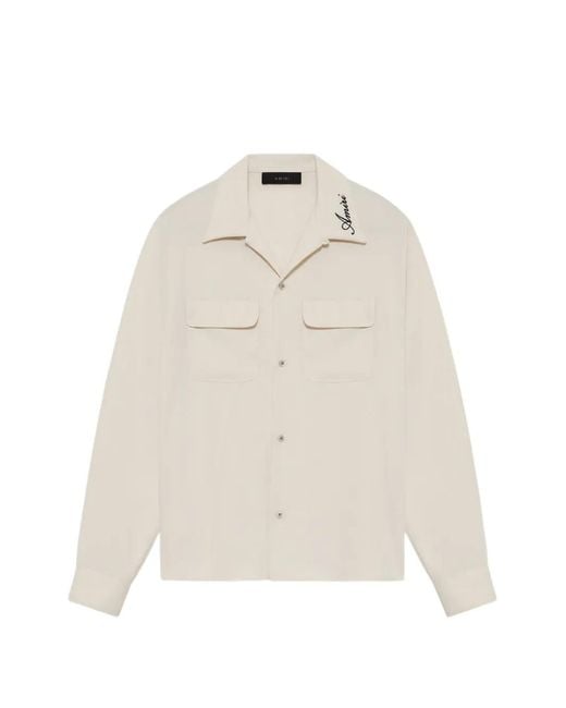 Amiri White Round-Pocket Shirt for men