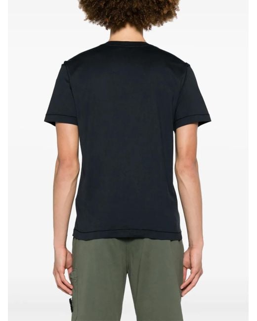 Stone Island Blue Logo Patch T-Shirt for men