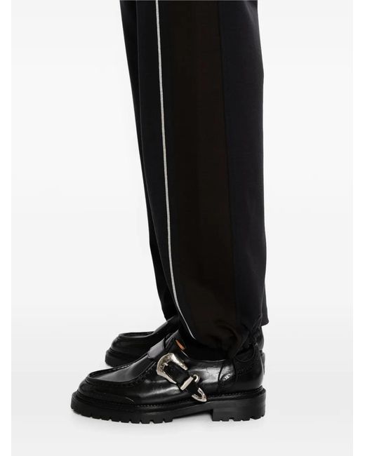 CROQUIS Black Straight Knitted Casual Trousers for men