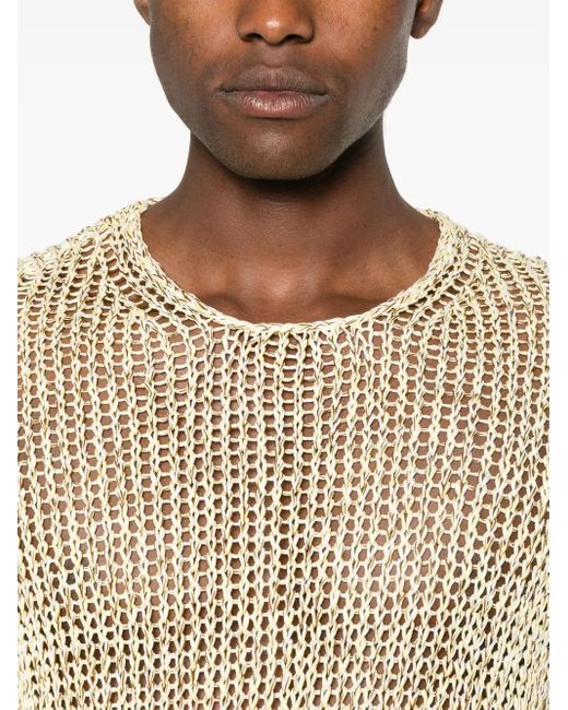 Jil Sander Natural Open-Knit T-Shirt for men