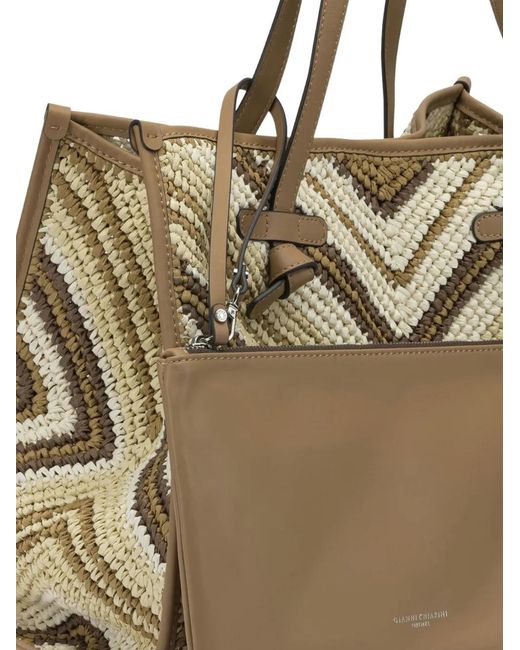 Gianni Chiarini Natural Geometric Tote Bag