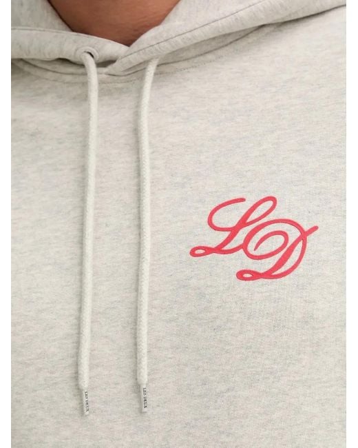 Les Deux White Ld Logo-Embroidered Hoodie for men