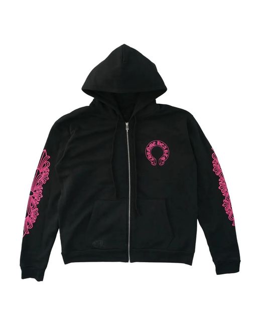 Chrome Hearts Black Horseshoe Zip-Up Hoodie for men