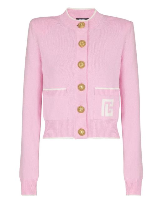 Balmain Pink Knitted Cardigan