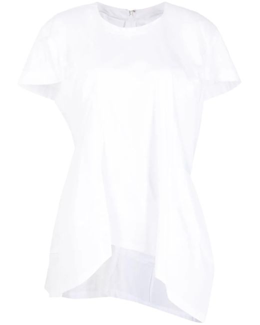 Comme des Garçons White Asymmetric-Design Panelled T-Shirt