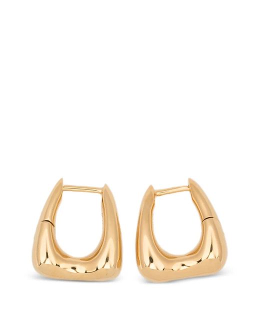 Maria Black Metallic Satchel Bend Huggie Earrings