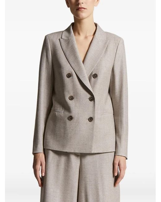 Peserico Natural Double-Breasted Blazer