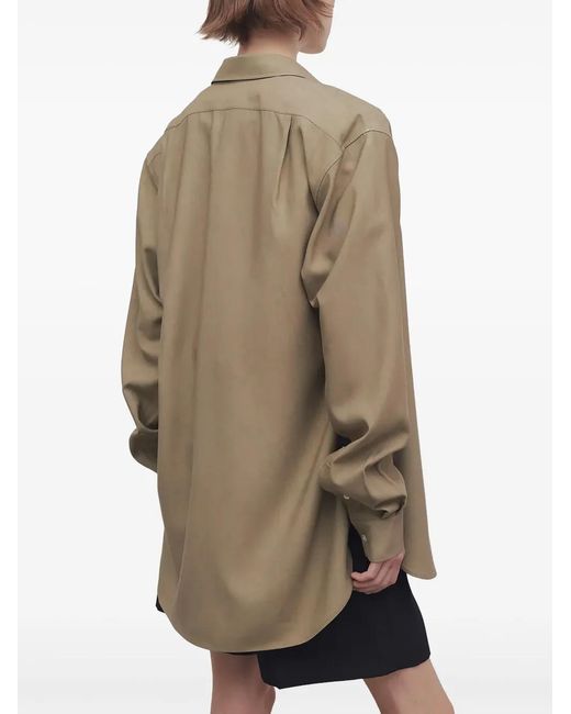 The Row Brown Silk Shirt
