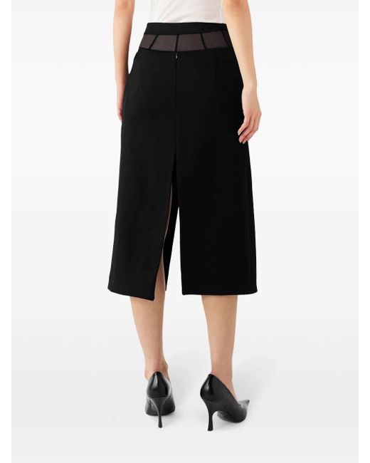 Stella McCartney Blue Front-Slit Midi Skirt