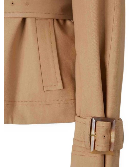 Veronica Beard Natural Lazaro Double-Breasted Belted Jacket