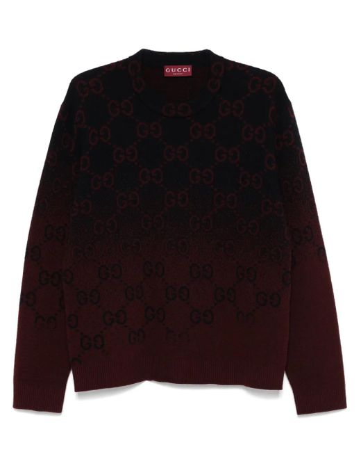 Gucci Black Gg Degradé-Jacquard Sweater for men