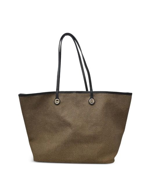 Borbonese Brown Printed Top Handle Shoulder Bag