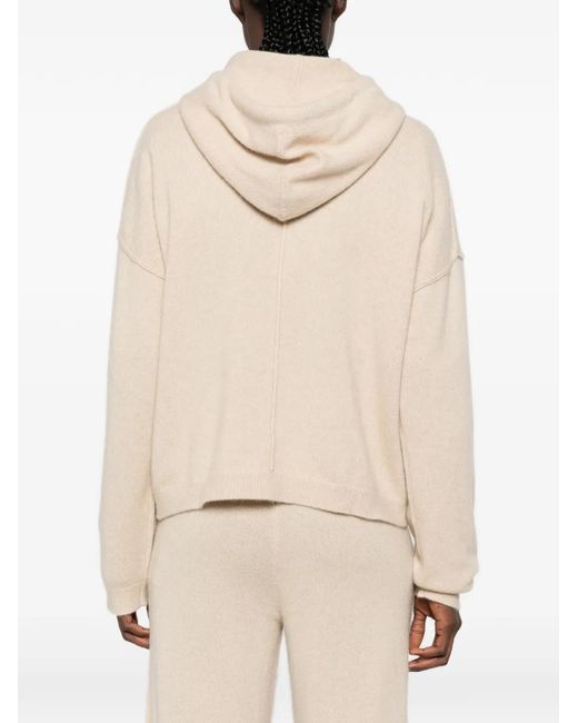7 For All Mankind Natural Drawstring-Hood Pouch-Pocket Hoodie