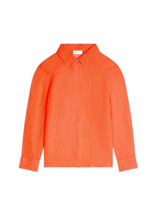 Dries Van Noten Orange Buttoned Shirt