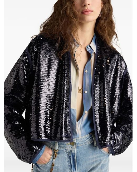Momoní Black Sequin Raw-Cut Jacket