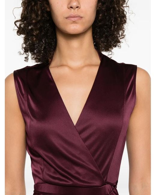 Patrizia Pepe Purple Minikleid Mit V-Ausschnitt